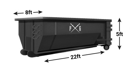 40 yards dumpster with pirate dumpster logo