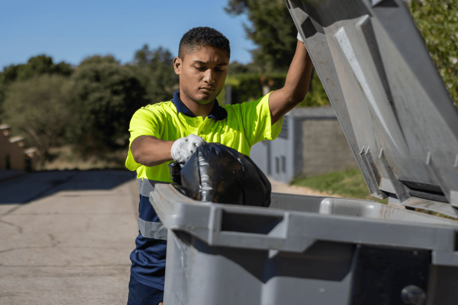 Plastic Waste in Dumpster