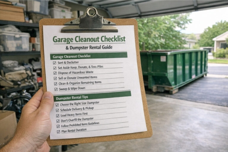 Garage Cleanout Checklist + Dumpster Rental Guide